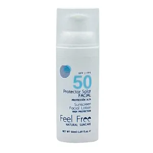 لوسیون ضد آفتاب بدون رنگ فیل فری SPF 50 مدل Protector solar ‌مناسب انواع پوست حجم 50 میلی‌لیتر