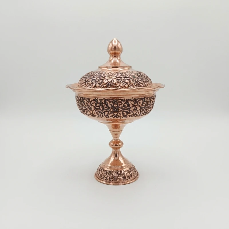 قندان مسی مدل رز مجموعه ۲ عددی