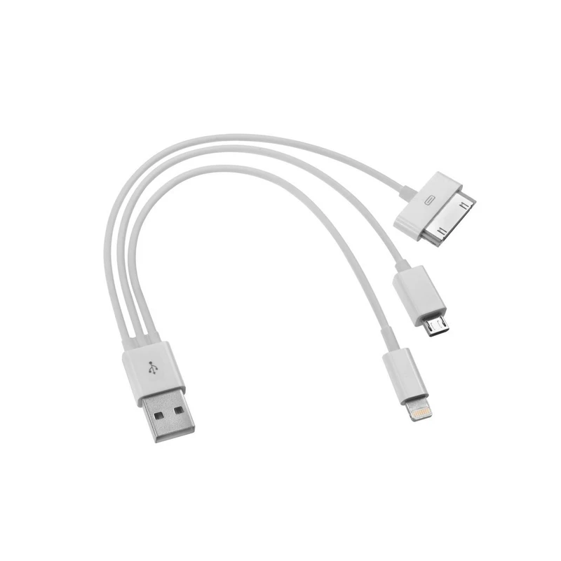 کابل تبدیل USB به microUSB / لایتنینگ / 30 پین به طول 22 سانتی متر مدل MINI