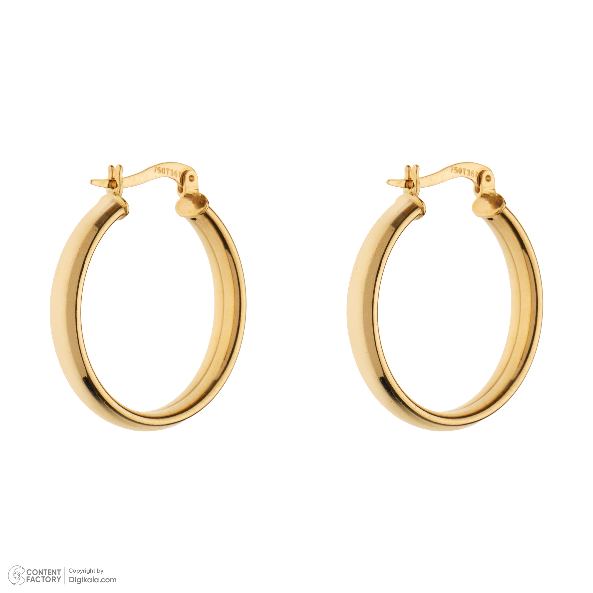 گوشواره حلقه‌ای طلا 18 عیار زنانه گلدم مدل E-3070006