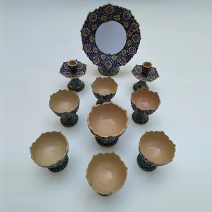 مجموعه ظروف هفت سین 10 پارچه مدل میناکاری کد HS-009