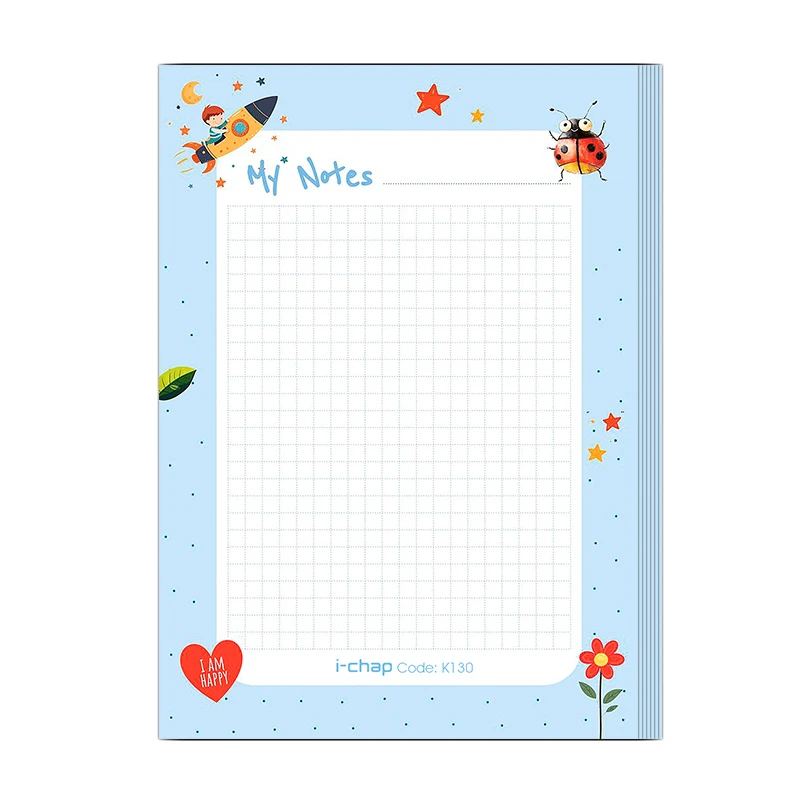 کاغذ یادداشت آی چاپ طرح فضانورد کد K130 سایز 10*14 سانتی متر بسته 50 عددی