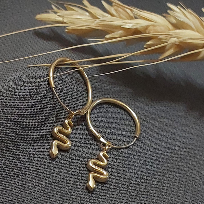 گوشواره نقره زنانه آی ام مدل مار