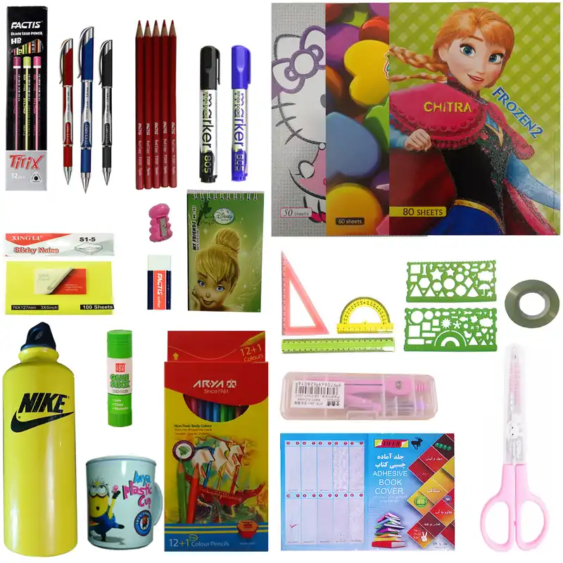 مجموعه 88 عددی لوازم التحریر مدل دخترانه