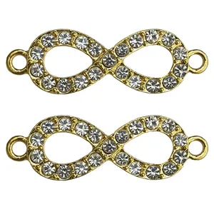 آویز دستبند مدل بی نهایت نگین دار AD 435 مجموعه 2 عددی