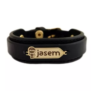 دستبند طلا 18 عیار بچگانه لیردا مدل اسم جاسم  KDK