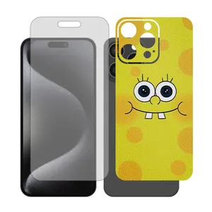 Glass Together model matte screen protector suitable for Apple iPhone 15 Pro Max mobile phone with cover sticker on the back of the phone