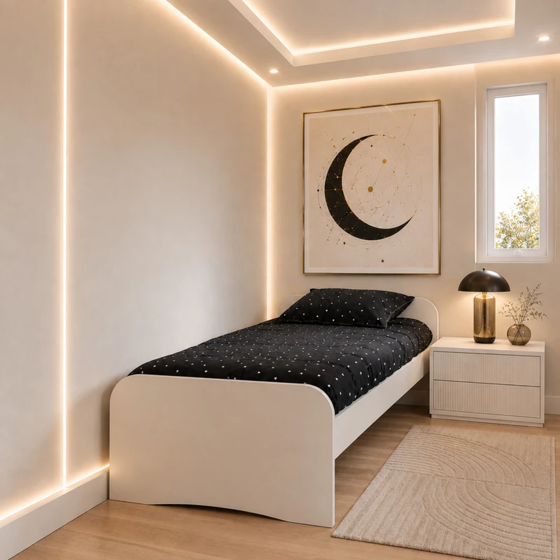 تخت‌خواب ملامینه یک نفره مدل B10 سایز 90 * 200 سانتی‌متر