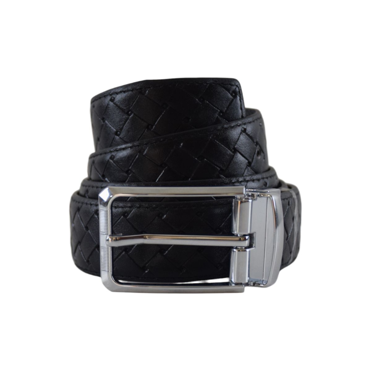 کمربند مردانه چرمیران مدل سگک چرخشی حصیری کد pb1004 -  - 2