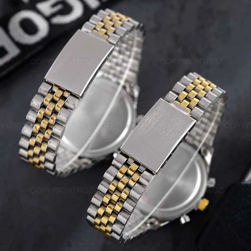 ست ساعت مچی عقربه ای  زنانه و مردانه  مدل تک موتور ساده 06