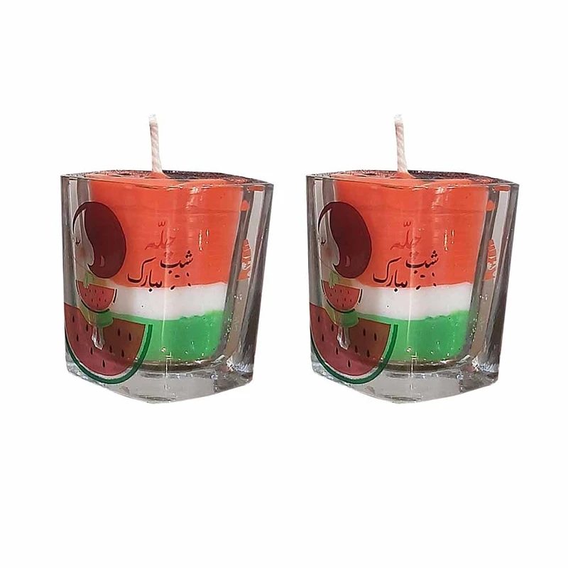 شمع لیوانی مدل یلدا مجموعه دو عددی