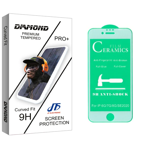 محافظ صفحه نمایش سرامیکی جی اف مدل Diamond glass مناسب برای گوشی موبایل اپل Iphone SE 2020 / 6 / 6S / 7 / 8