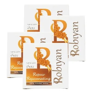 صابون شستشو روبیان مدل زردچوبه وزن 100 گرم مجموعه 4 عددی