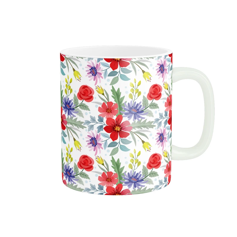 ماگ پاد آفرین مدل گل های رنگارنگ و مینیمال 5 کد MD-O12