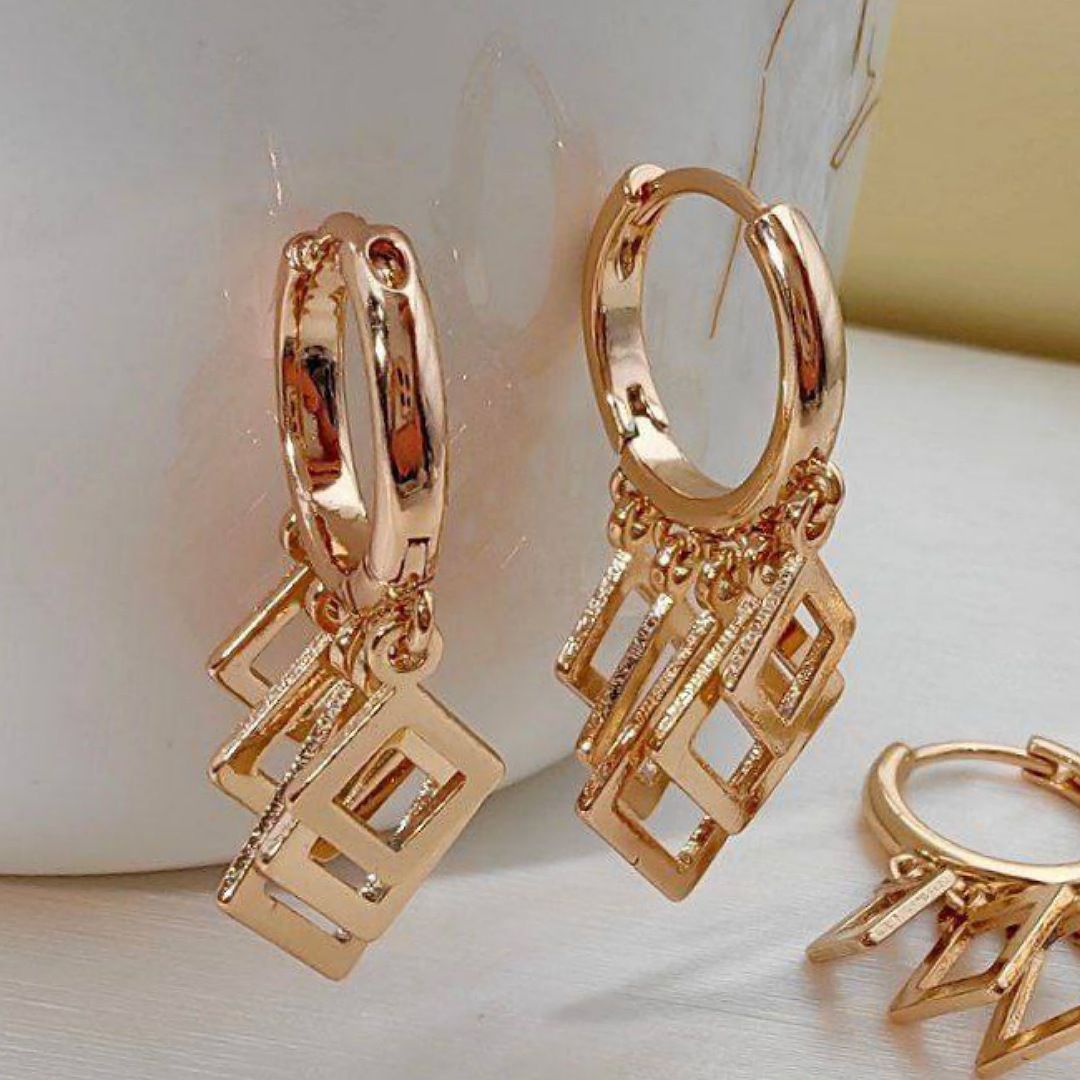 گوشواره زنانه ژوپینگ مدل لوزی کد NN 019 -  - 5