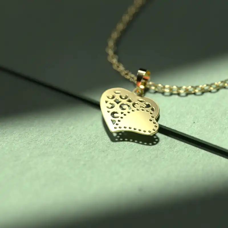 گردنبند طلا 18 عیار زنانه مدوپد مدل قلب کد LL1072