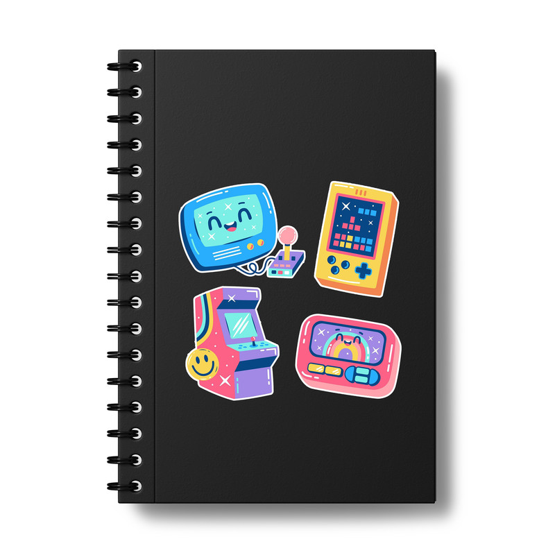 استیکر لپ تاپ و موبایل بووم طرح بازی کامپیوتری کد MA3 مجموعه 4 عددی