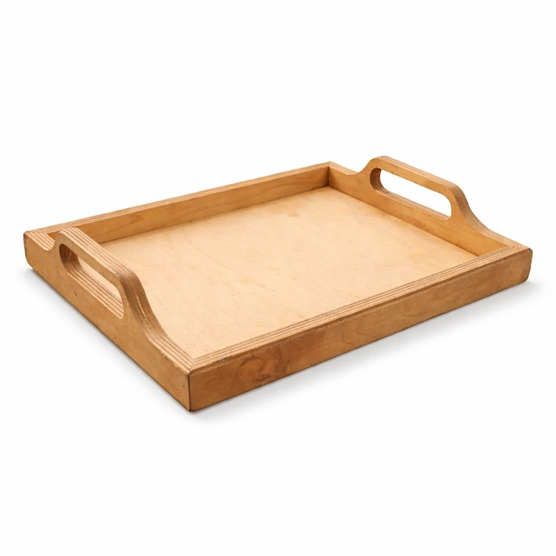 سینی دسته دار مدل جنگل چوبین سایز 36×26 سانتی متر