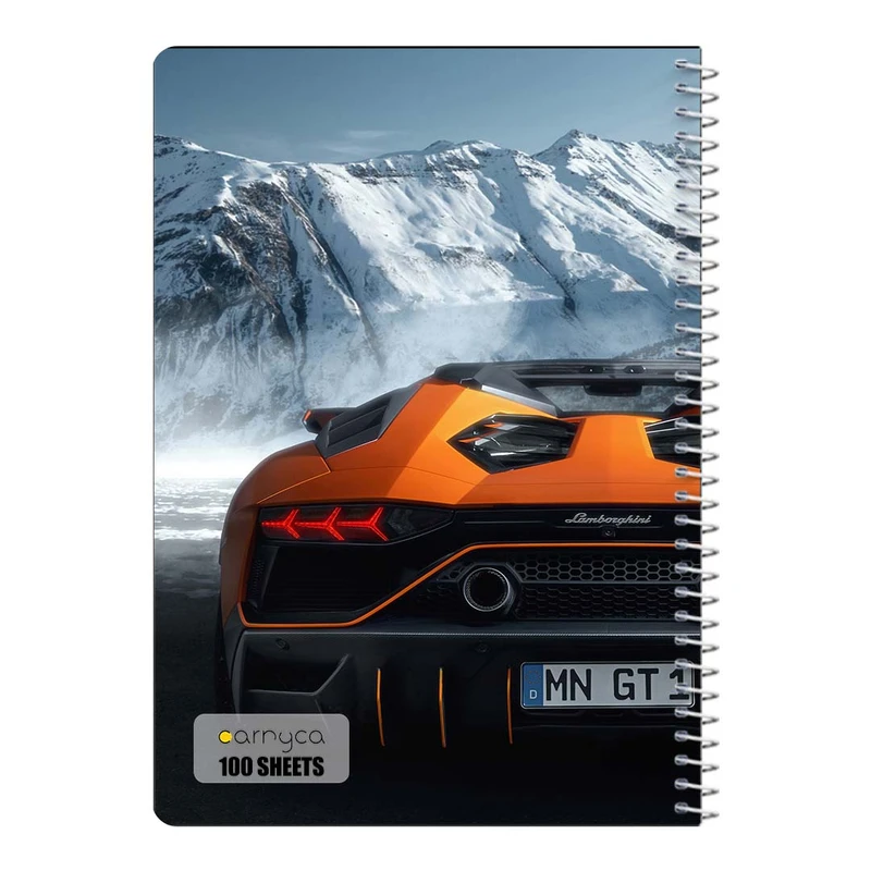 دفتر مشق 100 برگ سیمی کارنیکا طرح لامبورگینی اونتادور Lamborghini Aventador کد 77960