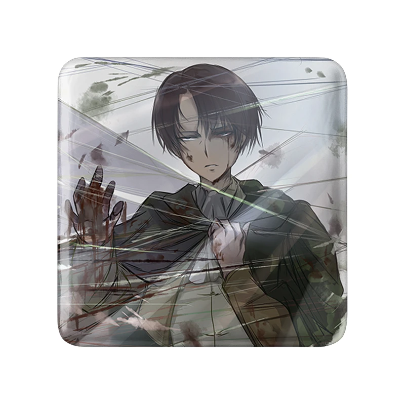 مگنت خندالو طرح لیوای انیمه اتک آن تایتان Attack on Titan مدل مربعی کد 18619