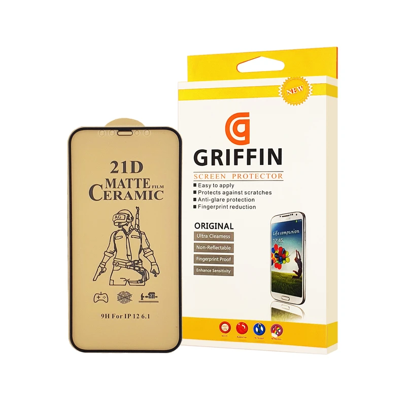 محافظ صفحه نمایش سرامیکی مات گریفین مدل FLCRM GN mo مناسب برای گوشی موبایل اپل iPhone 12 Pro