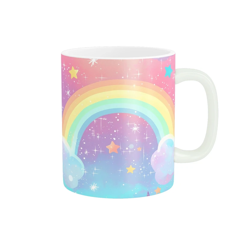 ماگ پاد آفرین طرح رنگین کمون کد 3937