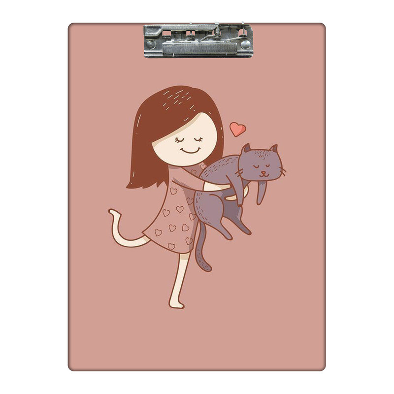 تخته شاسی طرح دختر و گربه کد 6894246 سایز A4