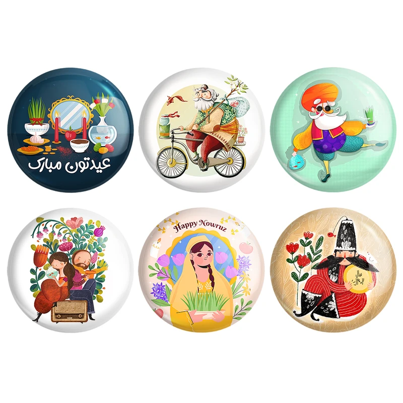 مگنت خندالو طرح نوروز کد 1551A مجموعه 6 عددی