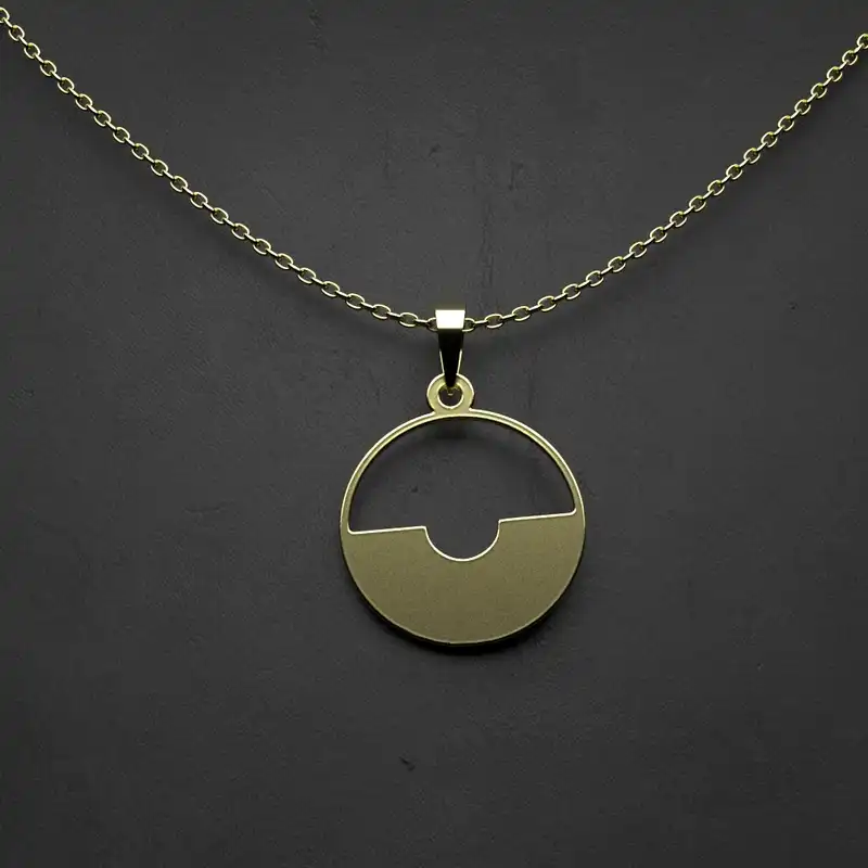 گردنبند طلا 18 عیار زنانه مدوپد مدل هندسی کد U2-1-1086