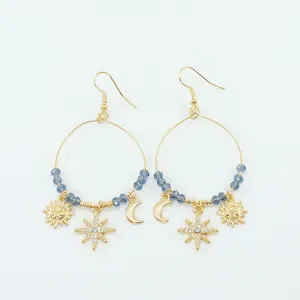 گوشواره زنانه اکسسورایز طرح خورشید و ماه و ستاره