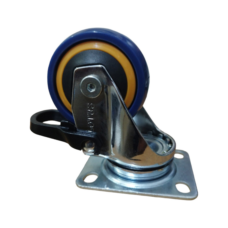 چرخ کفی‌دار گردان لوتوس مدل ترمز دار کد 3-55-LOT50MM-GT