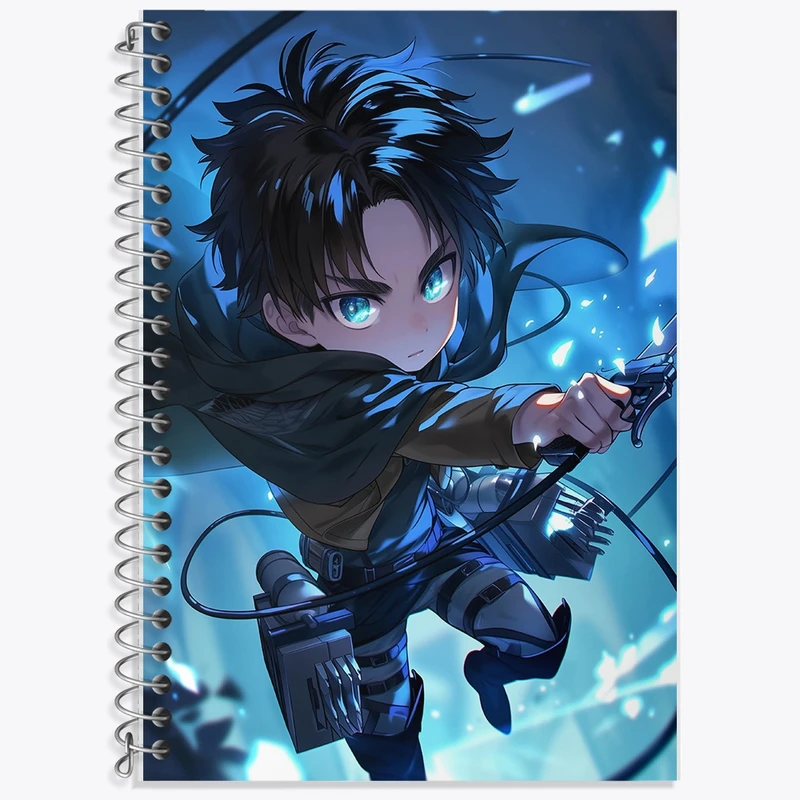 دفتر زبان 50 برگ خندالو مدل دو خط طرح انیمه اتک آن تایتان کد F2856