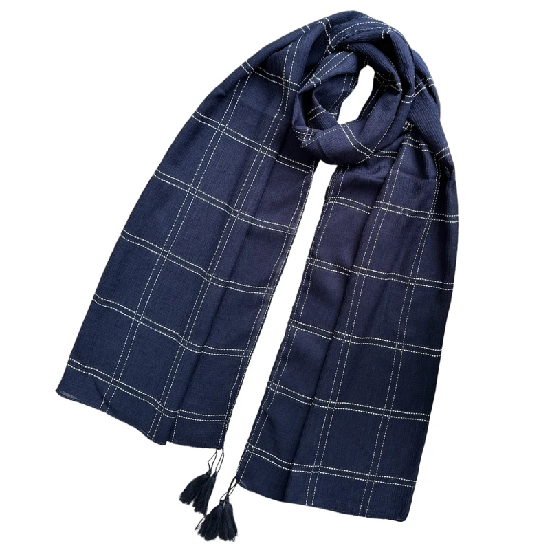 شال زنانه مدل چهارخانه اسپرت مهمانی منگوله دار چهار فصل کد 3