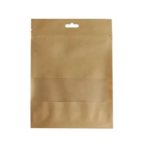 پاکت زیپ دار مدل کرافت پنجره دار 20*15 بسته 25 عددی