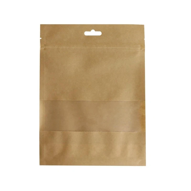 پاکت زیپ دار مدل کرافت پنجره دار 20*15 بسته 25 عددی