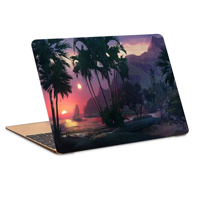 استیکر لپ تاپ طرح sunset beach palm treesکد P-987مناسب برای لپ تاپ 15.6 اینچ