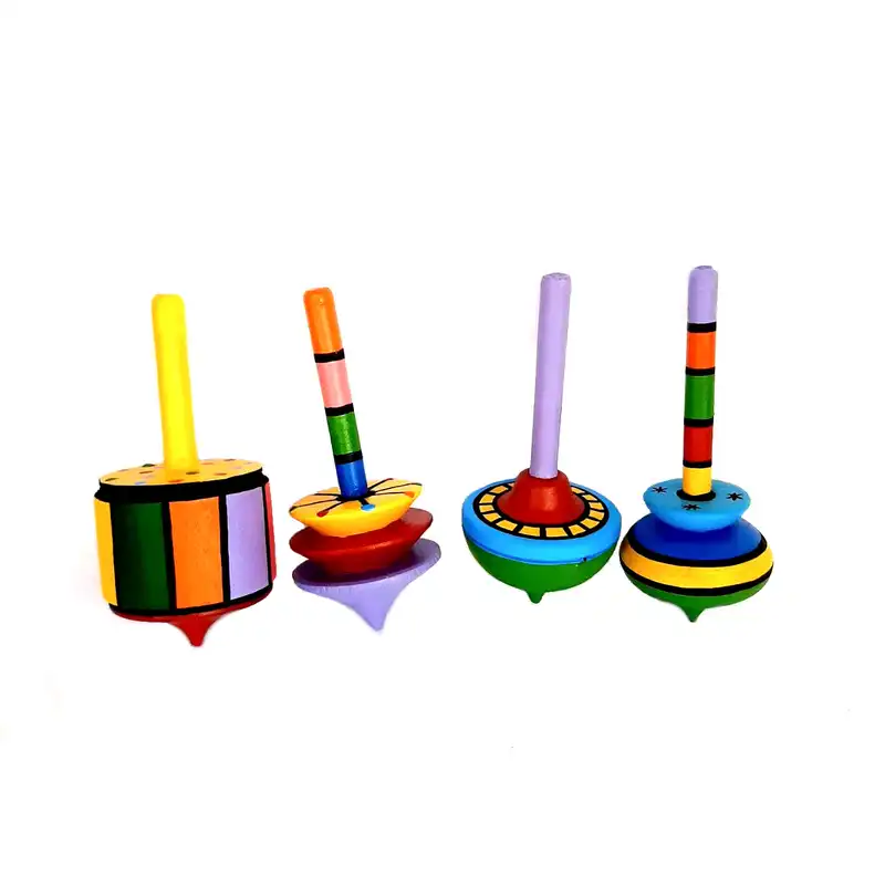 فرفره چوبی مدل رنگین کمان مجموعه 4 عددی