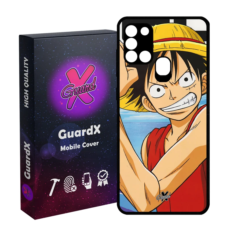 کاور گارد ایکس طرح Luffy Anime مدل Glass10593 مناسب برای گوشی موبایل سامسونگ Galaxy A21s