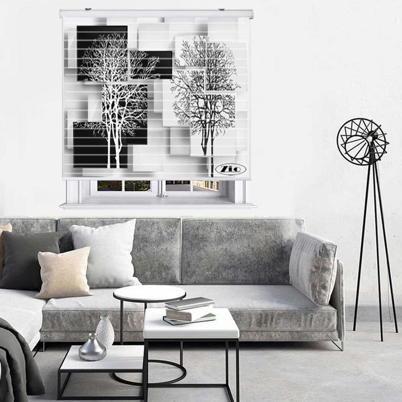 پرده زبرا زیو مدل سیلوئت 3D1137 سایز 150x150 سانتی متر
