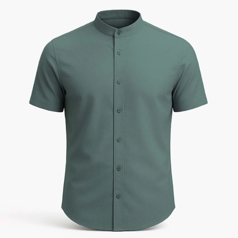 پیراهن آستین کوتاه یقه ایستاده مردانه مدل آریا کد PAS