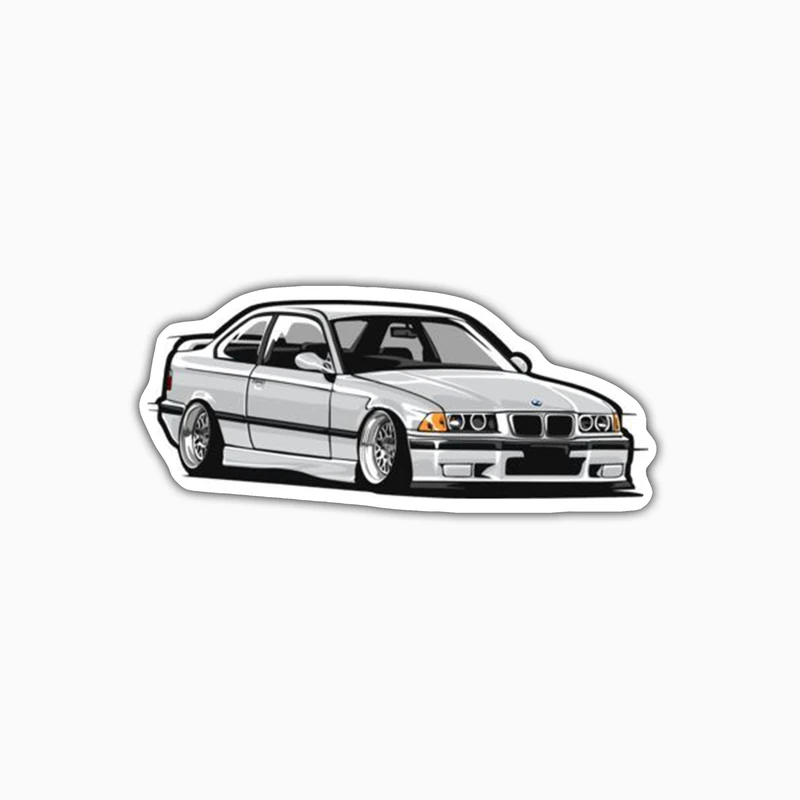 استیکر لپ تاپ و موبایل بووم طرح ماشین مدل BMW کد ZX037