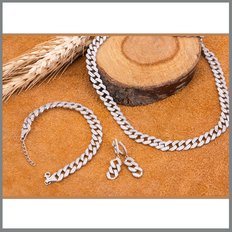 نیم ست نقره زنانه مدل GA-975 نیم ست نقره زنانه مدل GA-975