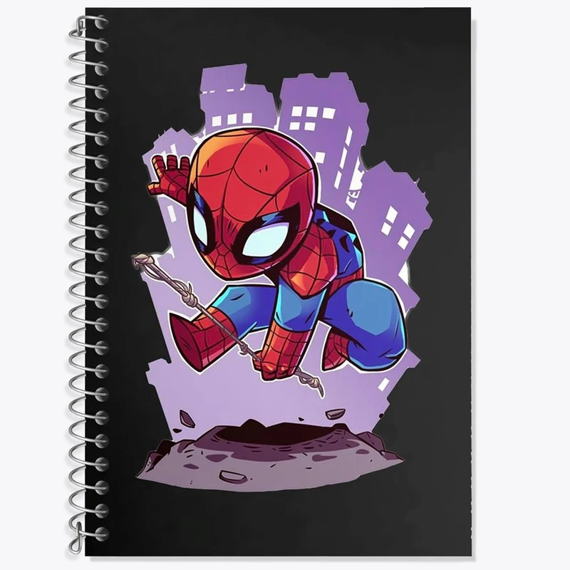 دفتر زبان 50 برگ خندالو مدل سه خط طرح مرد عنکبوتی Spider Man کد 13174