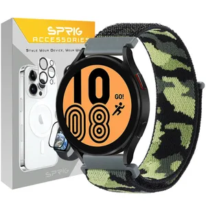 Sprig Army nylon Band For Samsung Galaxy Watch Active 2 40mm / Active 2 44mm / Watch 3 size 41mm / Galaxy Watch 4 40mm / watch 4 42mm / watch 4 44mm / watch 4 classic 46mm