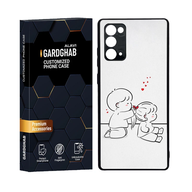 کاور گارد قاب علوی مدل دور ژله ای پشت گلس فانتزی مناسب برای گوشی موبایل سامسونگ  Galaxy Note 20