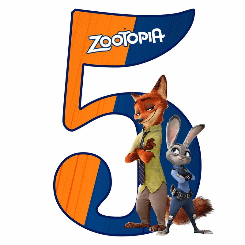 استند رومیزی مدل عدد 5 طرح زوتوپیا کد 1598