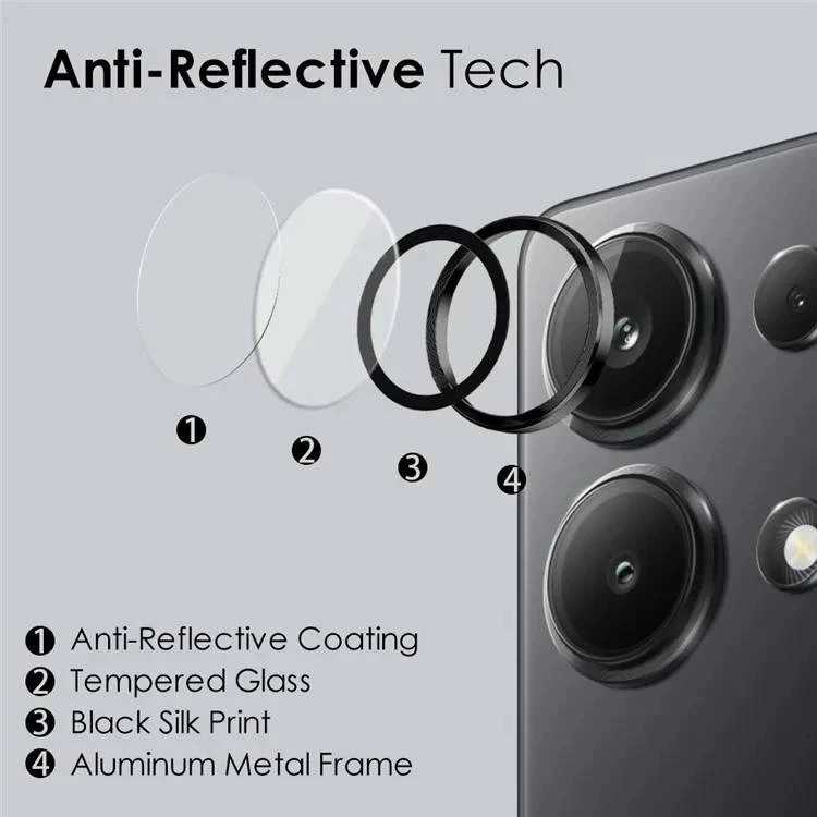 عکس شماره 4 : محافظ لنز دوربین راینو مدل رینگی مناسب برای گوشی موبایل شیائومی redmi note 13 4g