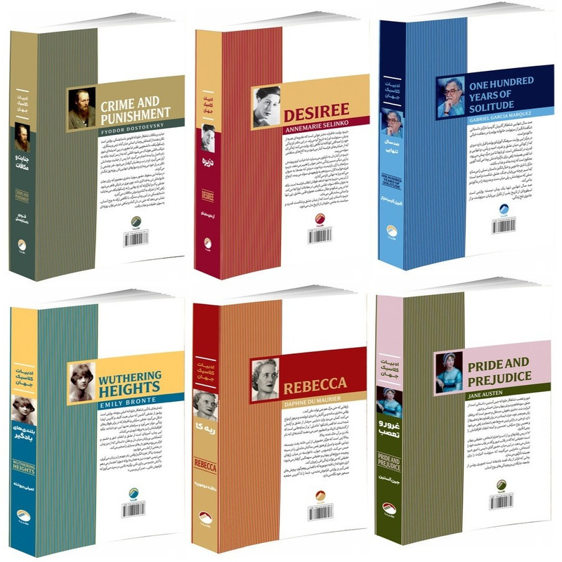 کتاب ربه کا، بلندی های بادگیر، صد سال تنهایی، دزیره، جنایت و مکافات، غرور و تعصب اثر جمعی از نویسندگان انتشارات هیتا 6 جلدی
