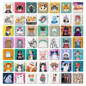 مگنت خندالو طرح گربه Cat مدل مربعی کد 93 مجموعه 49 عددی