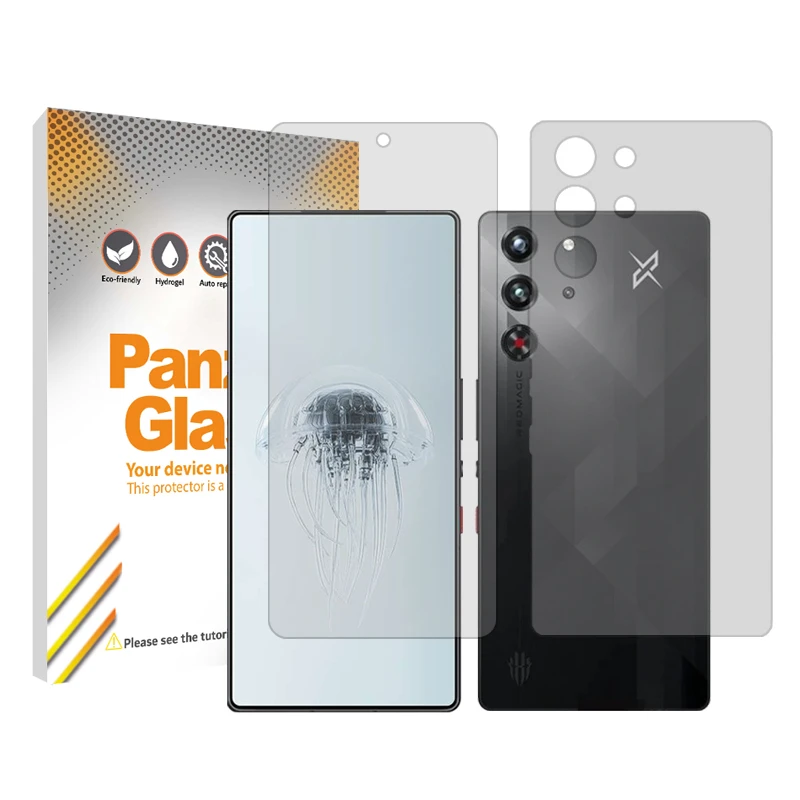 محافظ صفحه نمایش شفاف پنزر گلس مدل Resistant مناسب برای گوشی موبایل زد تی ای nubia RedMagic 10 Pro به همراه محافظ پشت گوشی